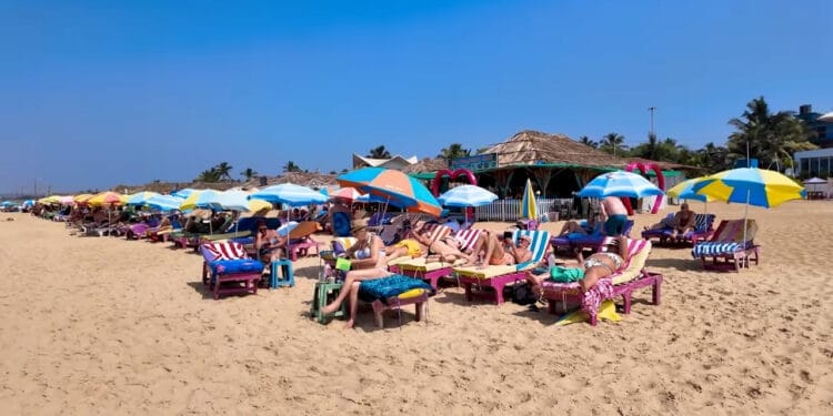Calangute Beach, North Goa - Top places to visit in North Goa for beach fun and nightlife.