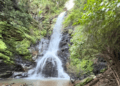 Pali Waterfall Goa with sacred natural Shivling formation during monsoon season,