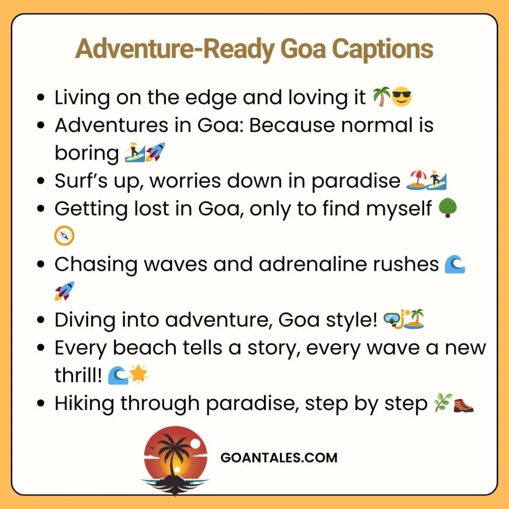 Adventure-Ready Goa Captions Instagram